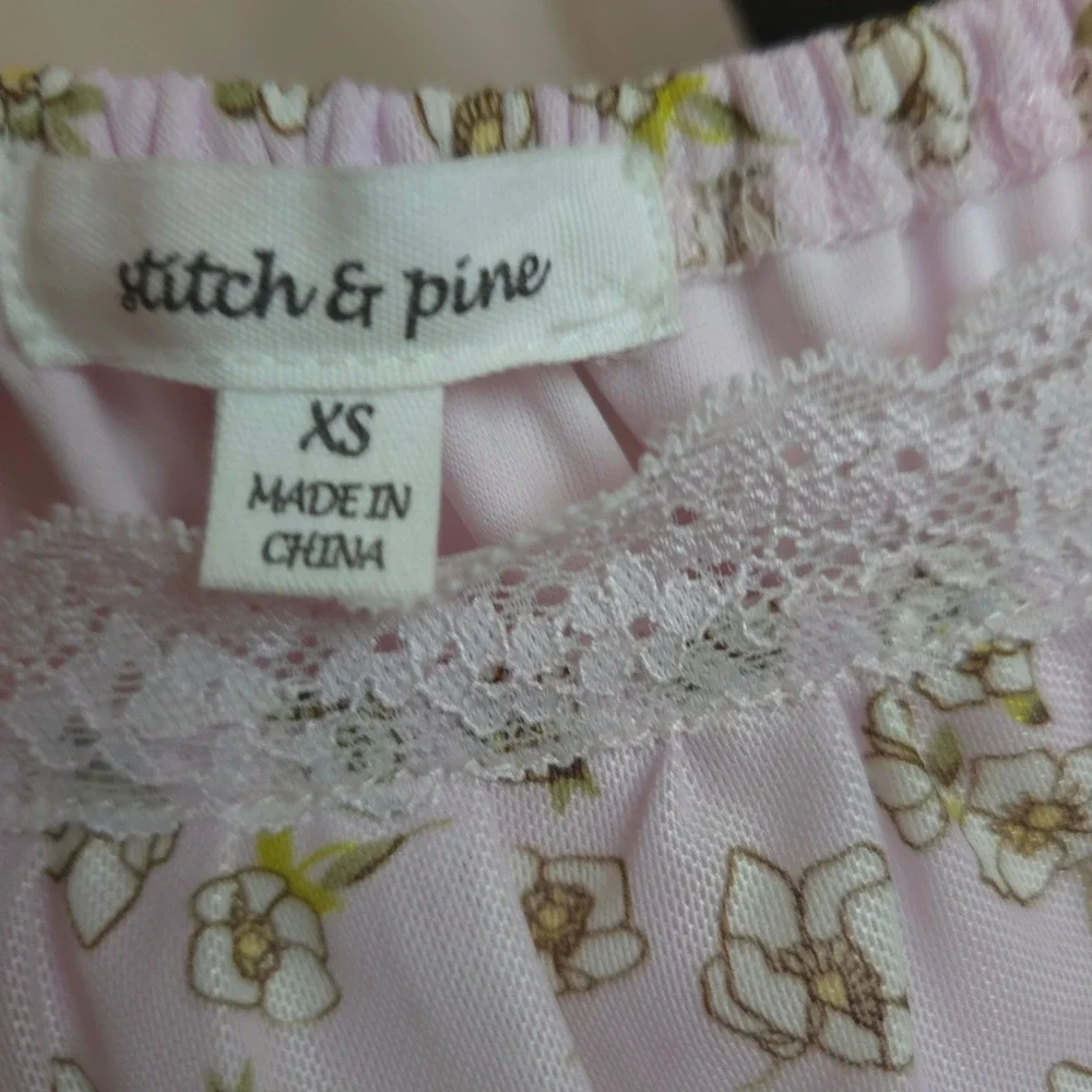 Stitch & Pine‎ Floral Babydoll Dress  Cold-Shoulder Womens XS Y2K Boho Cottage